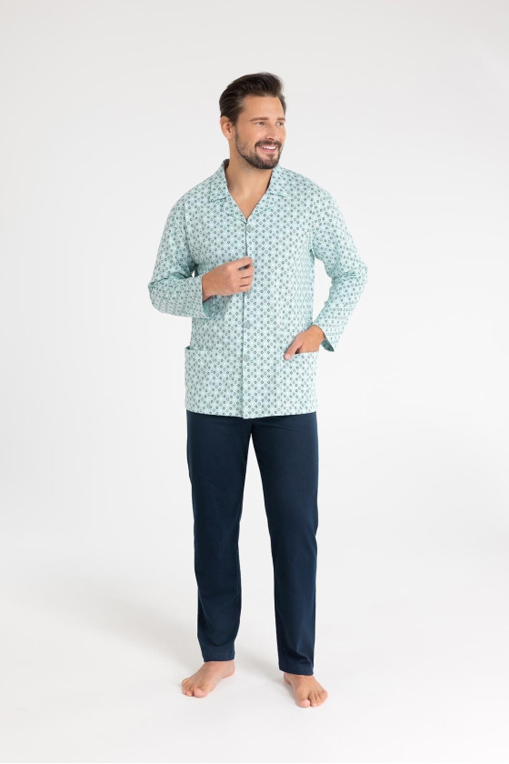 Piżama Regina 486 Dł/R 2Xl-3Xl Męska Rozpinana