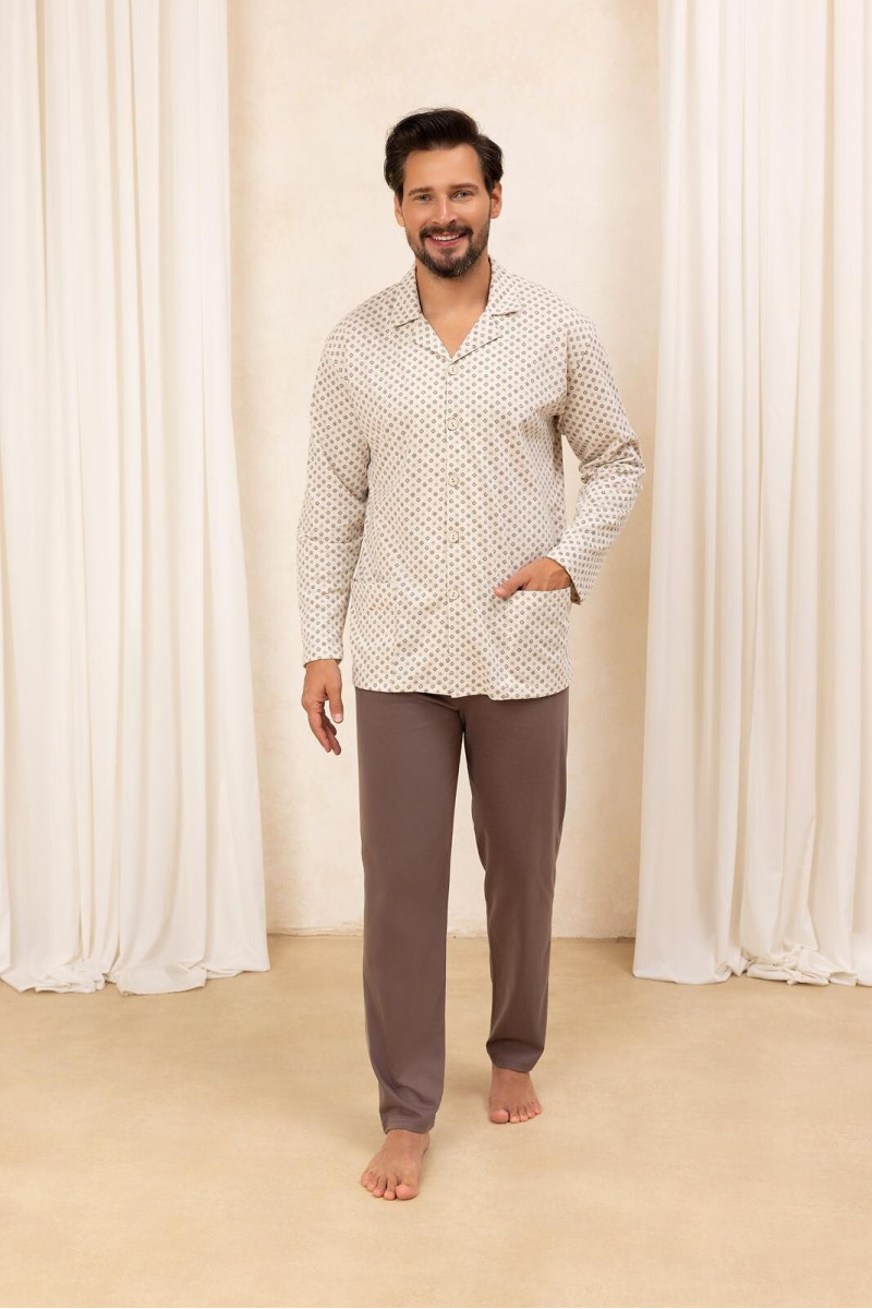 Piżama Regina 486 Dł/R 2Xl-3Xl Męska Rozpinana
