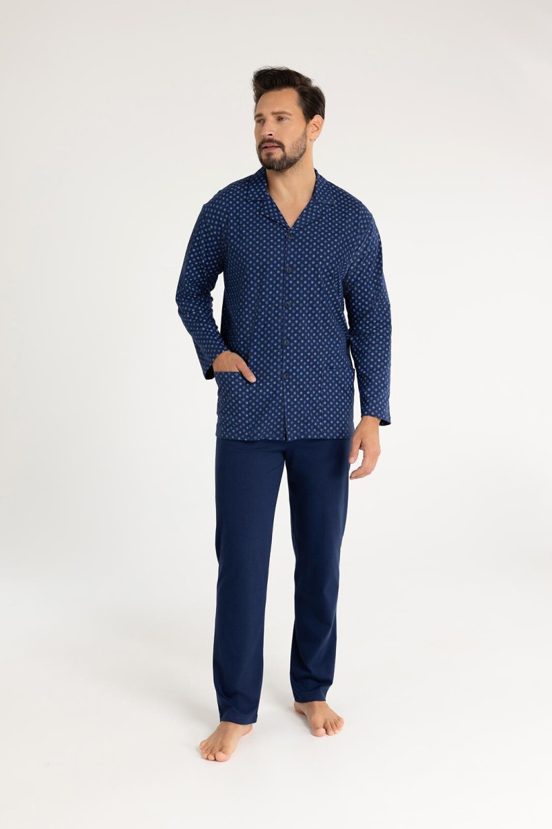 Piżama Regina 486 Dł/R M-Xl Męska Rozpinana