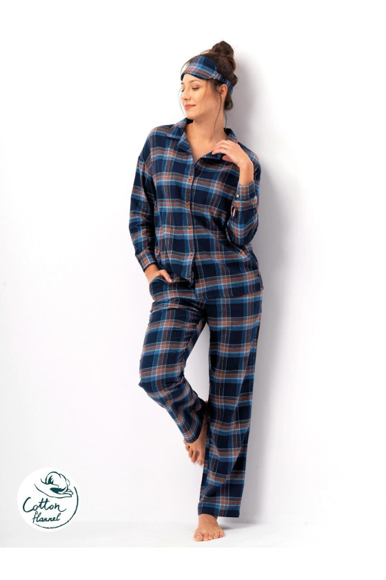 Piżama Key Lns 431 B25 Dł/R S-Xl Rozpinana Damska