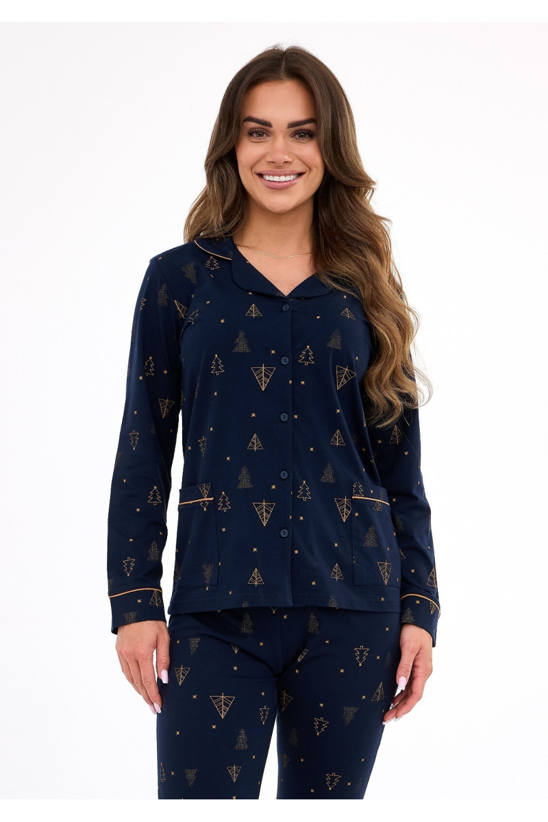 Piżama Cornette 482/447 Gold Dł/R Christmas S-2Xl Damska Rozpinana