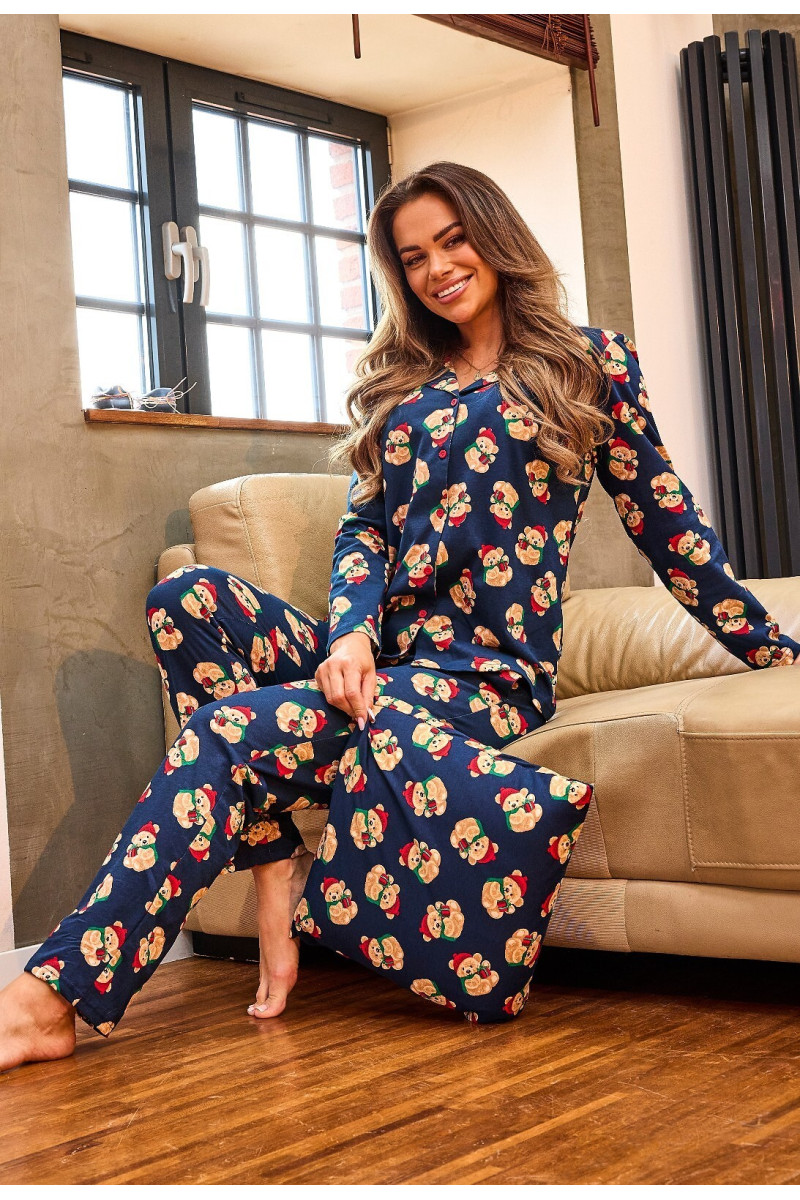 Piżama Cornette 482/459 Teddy 5 Dł/R Christmas S-2Xl Damska Rozpinana