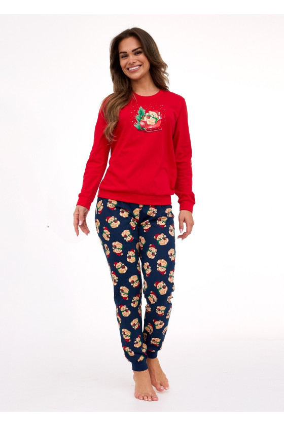 Piżama Cornette 671/422 Teddy Dł/R Christmas S-2Xl Damska