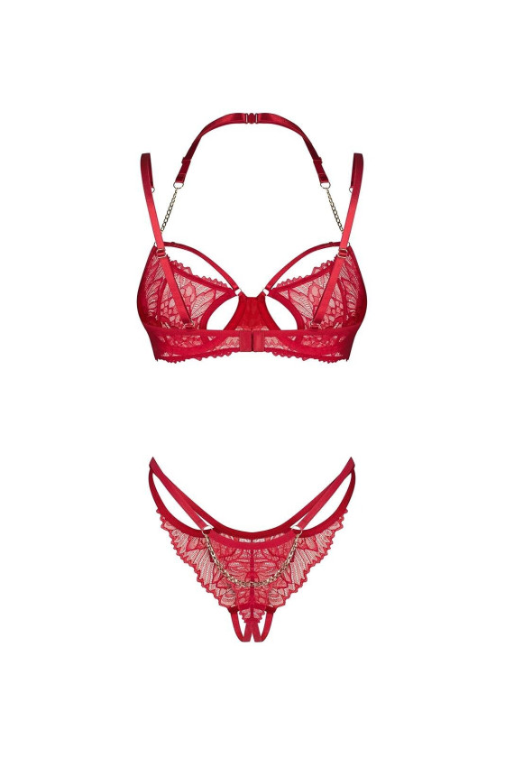 Komplet Obsessive Matildea Bra & Crothless Thong S-3Xl