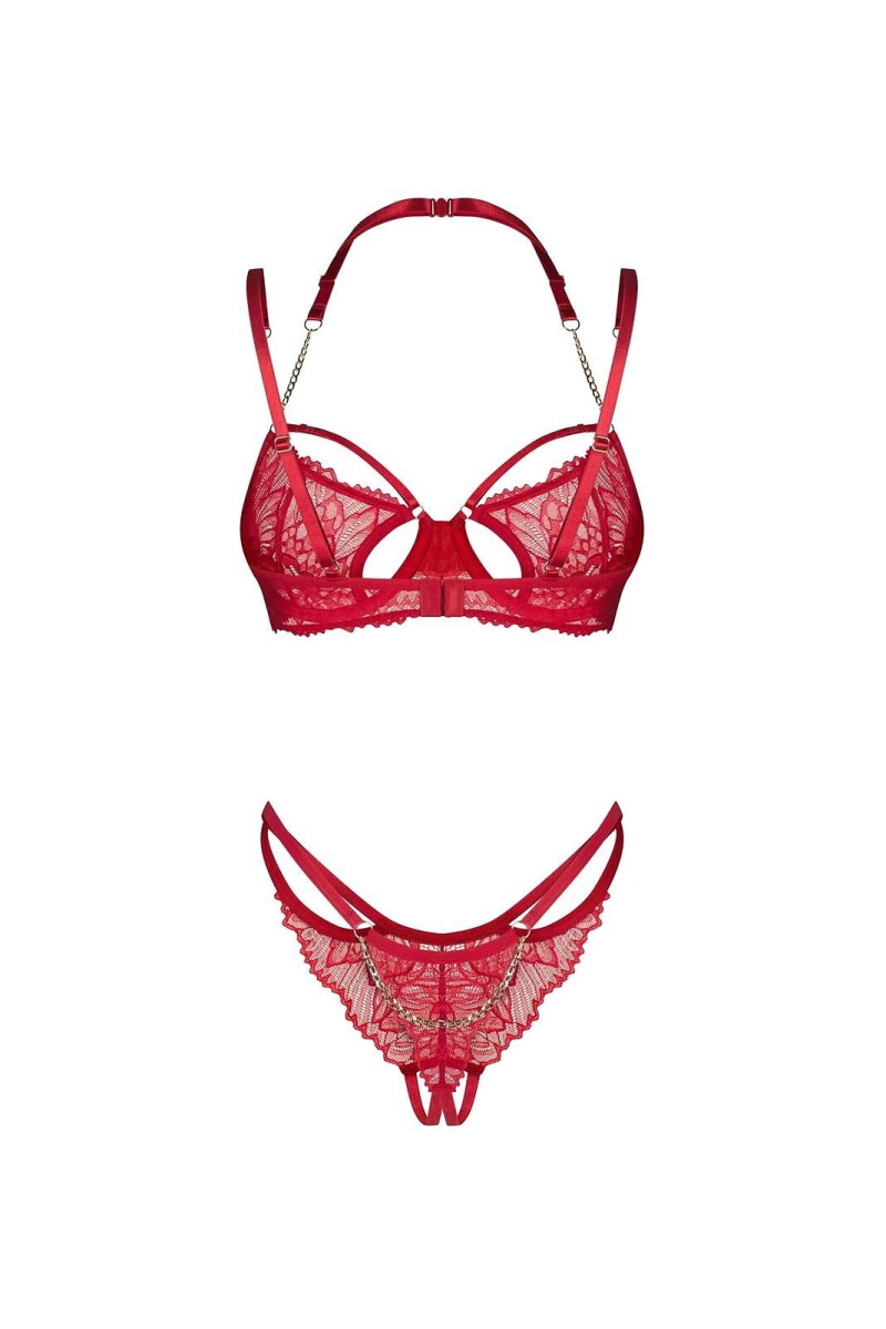 Komplet Obsessive Matildea Bra & Crothless Thong S-3Xl