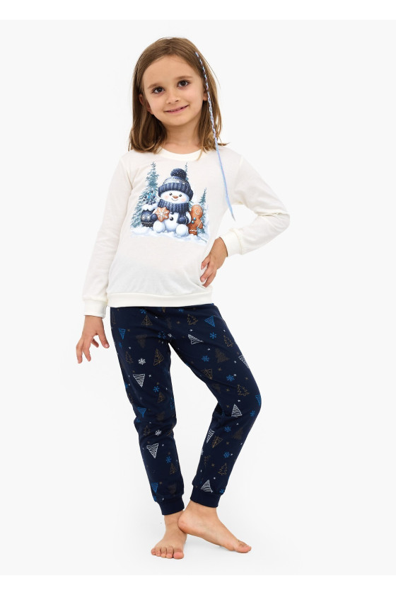 Piżama Cornette Kids Girl 377/189 Snowy Day Dł/R Christmas 86-128