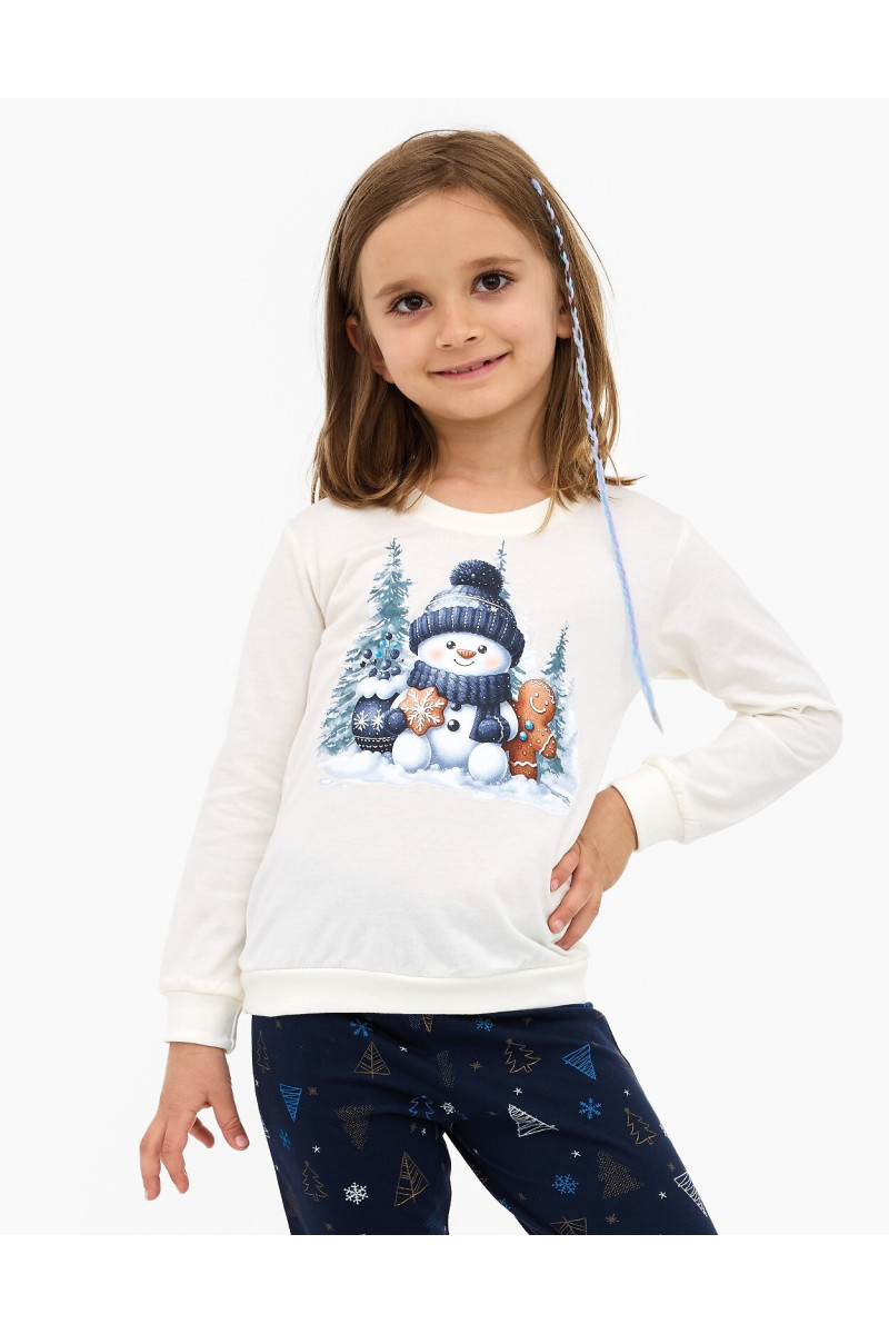 Piżama Cornette Kids Girl 377/189 Snowy Day Dł/R Christmas 86-128
