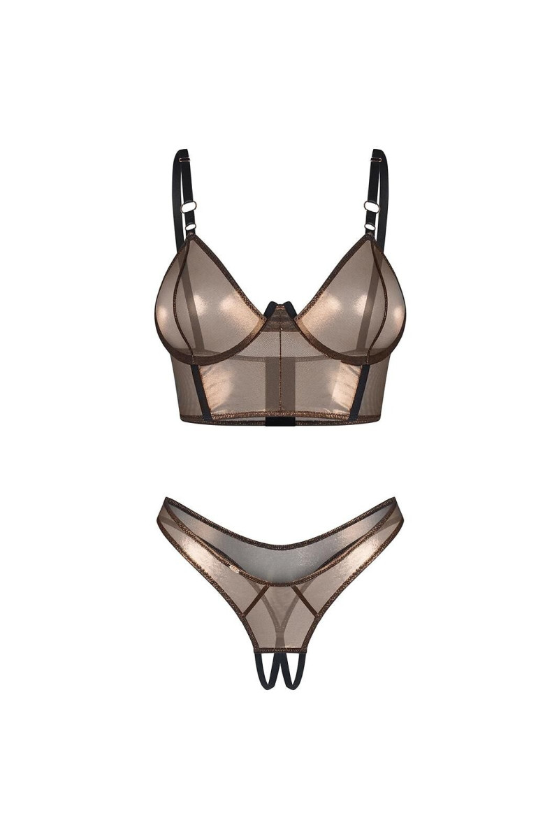 Komplet Obsessive Soranna Top&Crotchless Thong S-3Xl