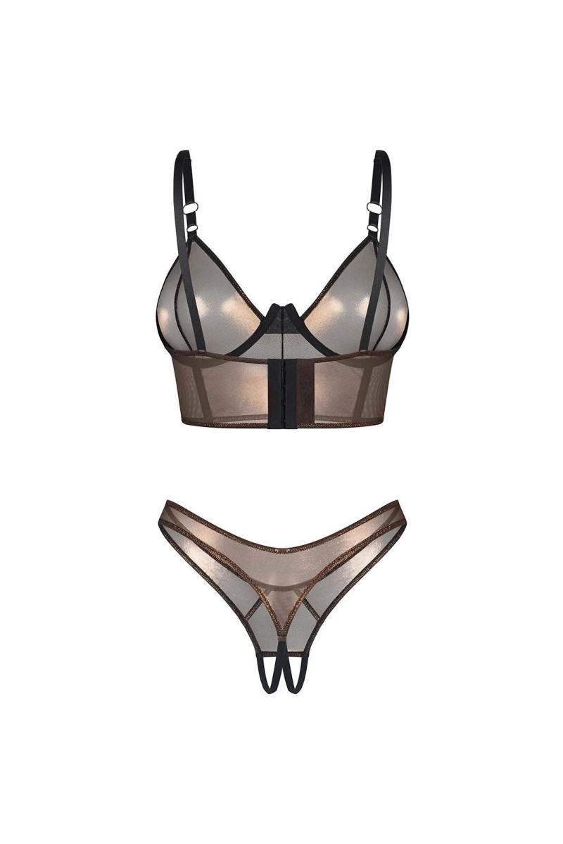Komplet Obsessive Soranna Top&Crotchless Thong S-3Xl