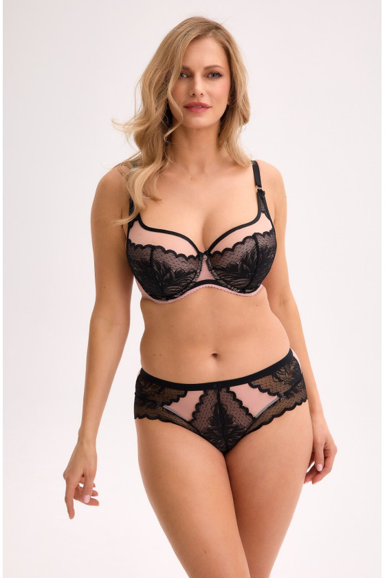 Biustonosz Semi Soft Gaia Bsm 1308 Amara Maxi Czarny-Róż