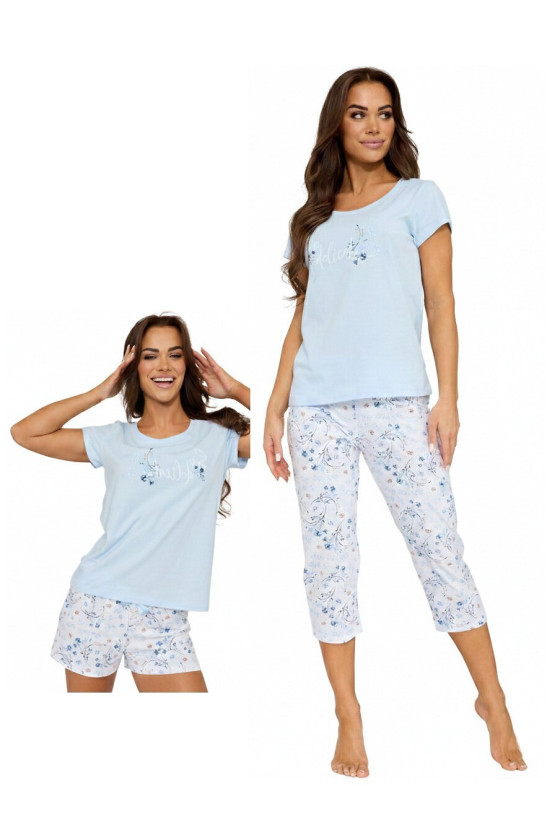 Piżama Cornette 466/344 Delicate Kr/R Damska Trzyczęściowa S-2Xl