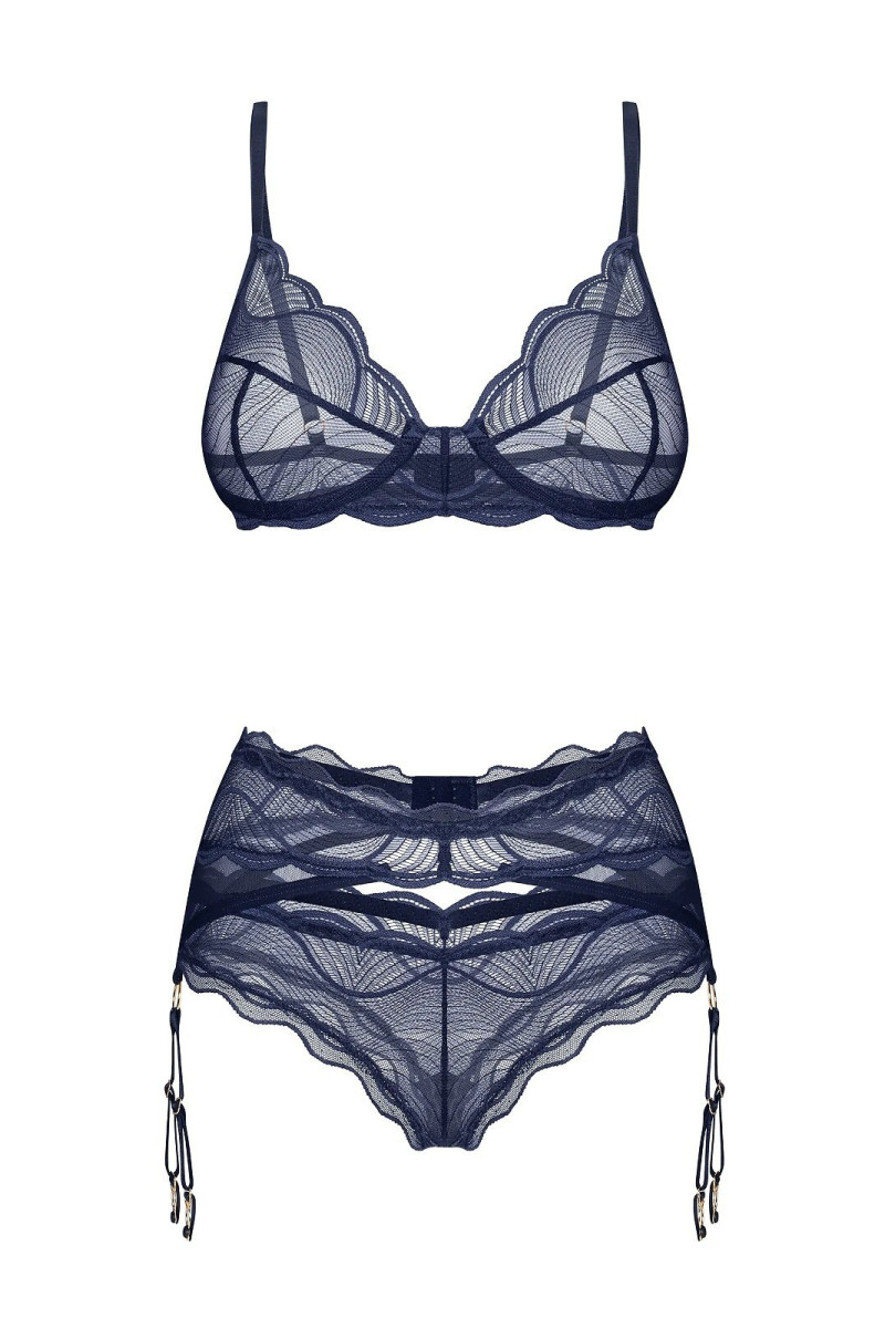 Komplet Obsessive Nightly Blue 3-Pcs Set Xs-2Xl