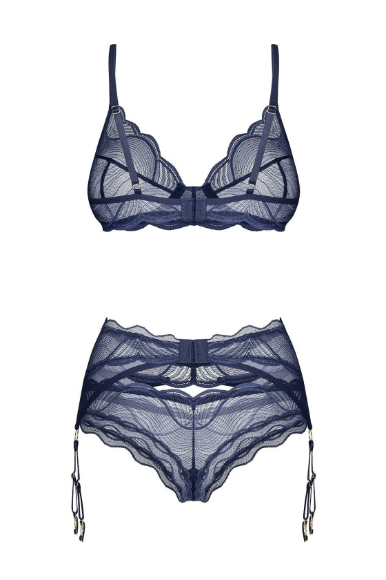 Komplet Obsessive Nightly Blue 3-Pcs Set Xs-2Xl