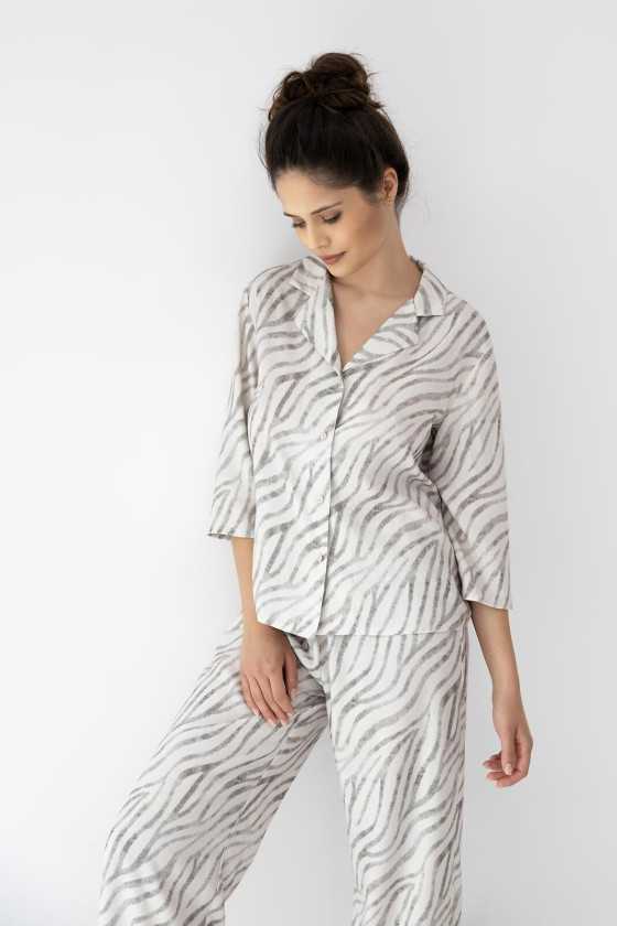 Piżama Sensis Emory 7/8 Xs-2Xl Rozpinana