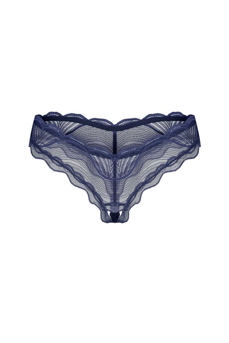 Figi Obsessive Nightly Blue Crotchless Thong Xs-2Xl