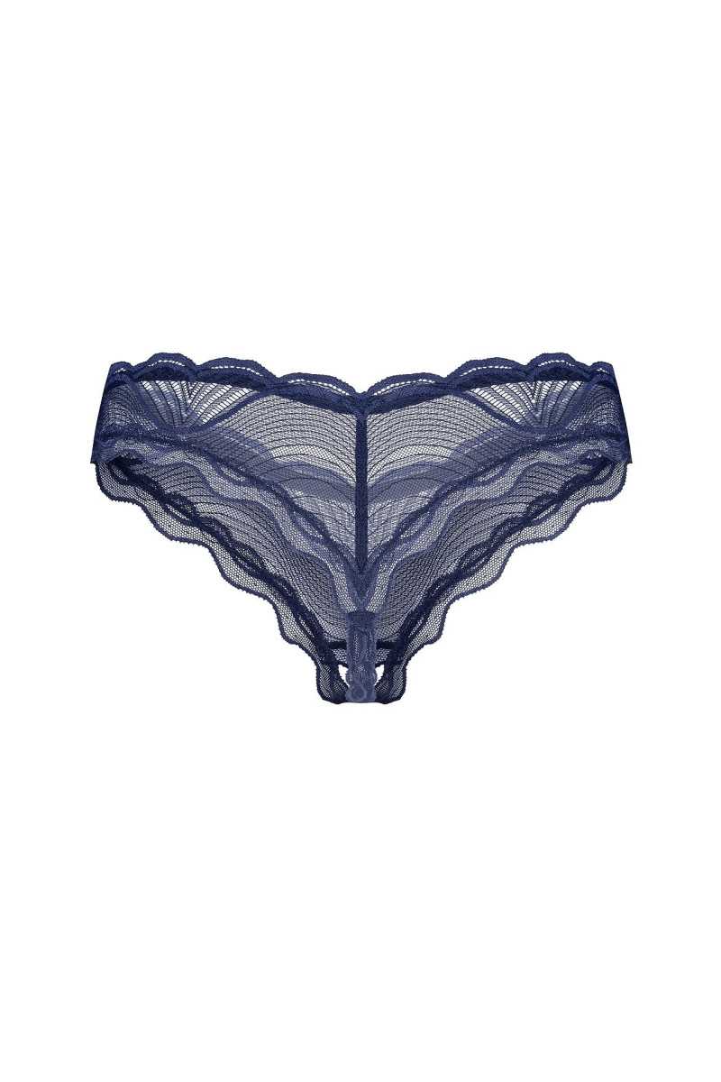 Figi Obsessive Nightly Blue Crotchless Thong Xs-2Xl