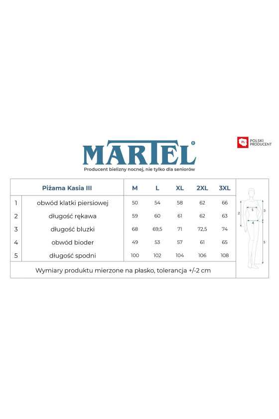 Piżama Martel Kasia Iii 267 Dł/R M-3Xl Rozpinana