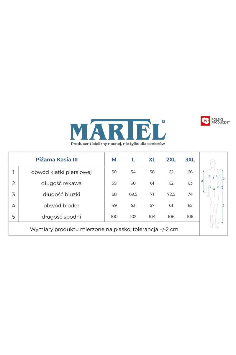 Piżama Martel Kasia Iii 267 Dł/R M-3Xl Rozpinana