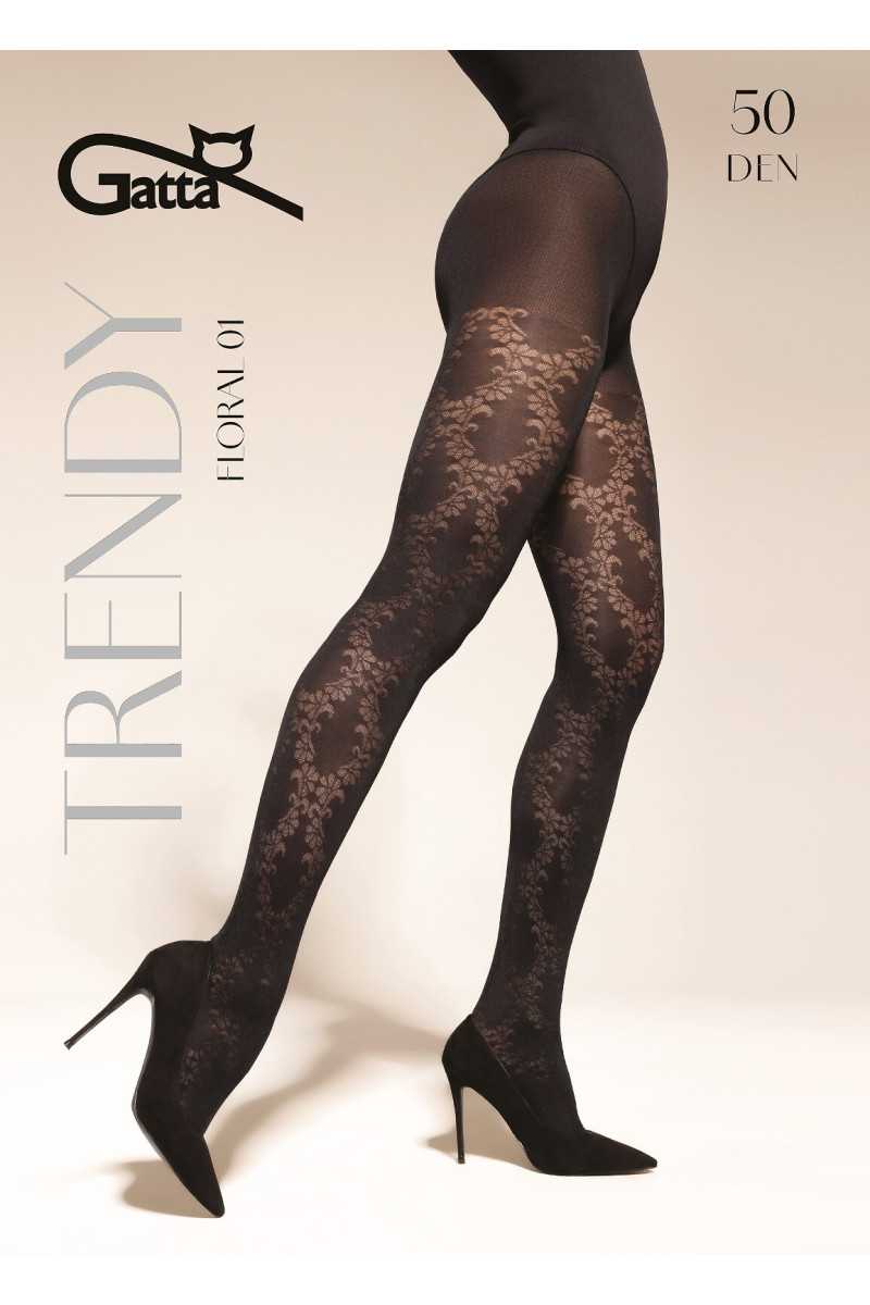 Rajstopy Gatta Trendy Floral Wz.01 50 Den 2-4