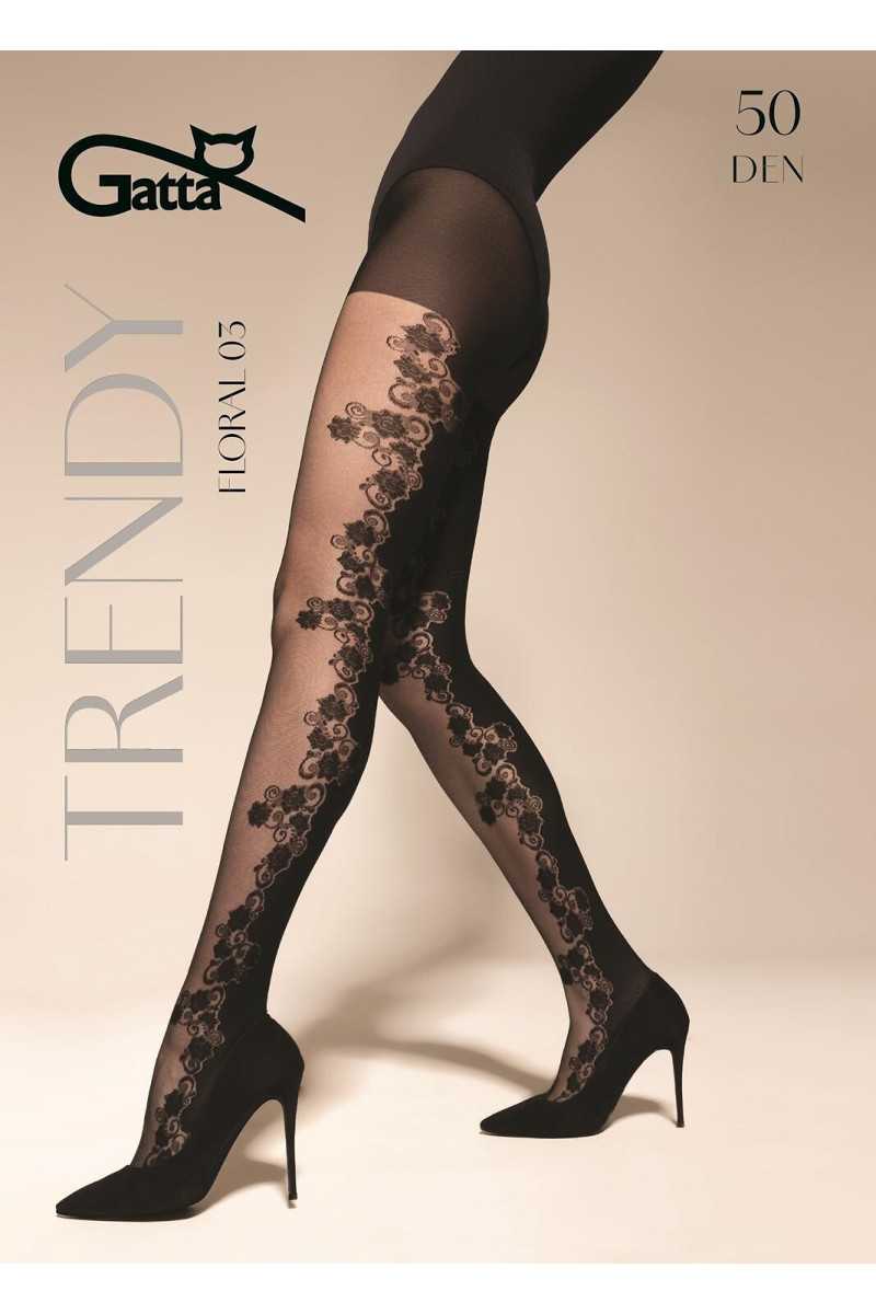 Rajstopy Gatta Trendy Floral Wz.03 50 Den 2-4