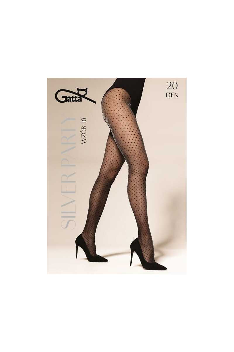 Rajstopy Gatta Silver Party Wz.16 Lurex 20 Den 5-Xl