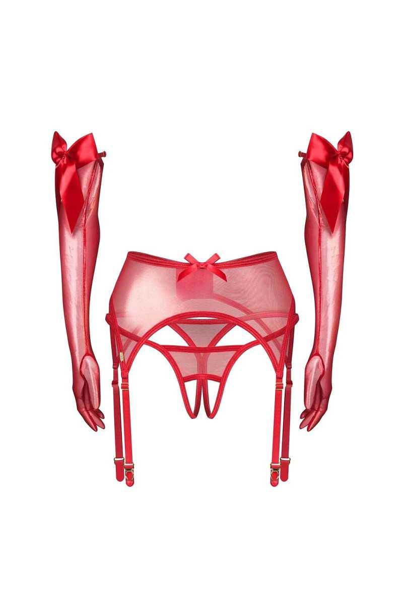 Komplet Obsessive Gifty Red 3-Pcs S-Xl