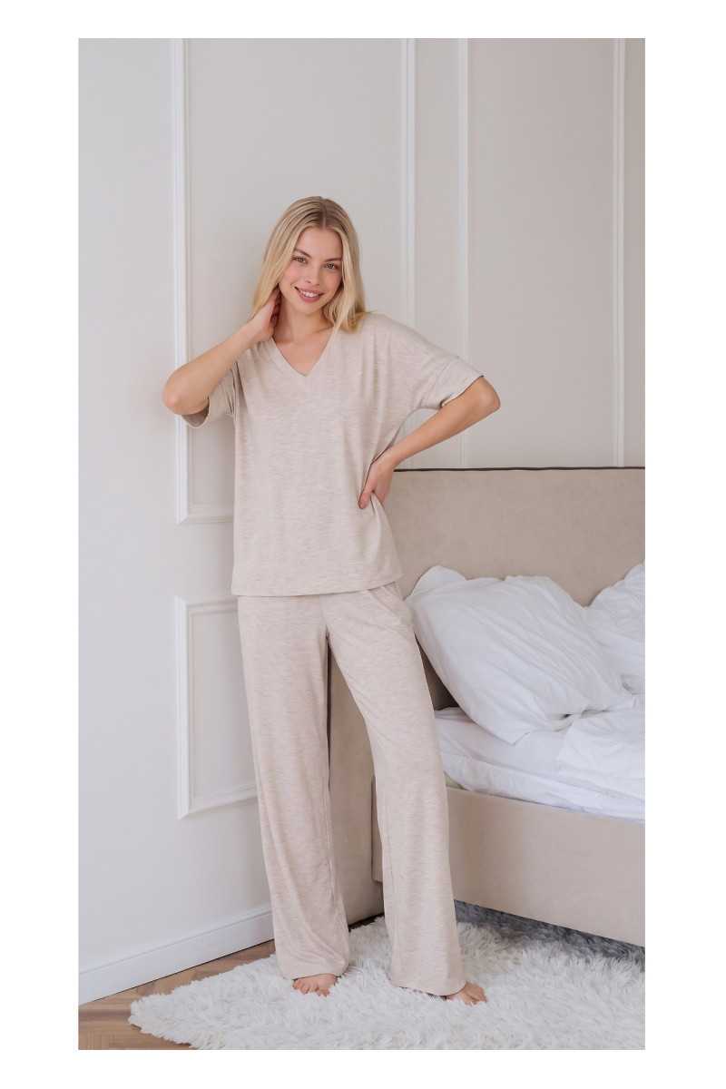 Piżama Luna 1314 K/R S-Xl Beż
