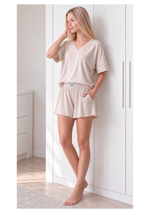 Piżama Luna 1313 S-Xl Kr/R Beż