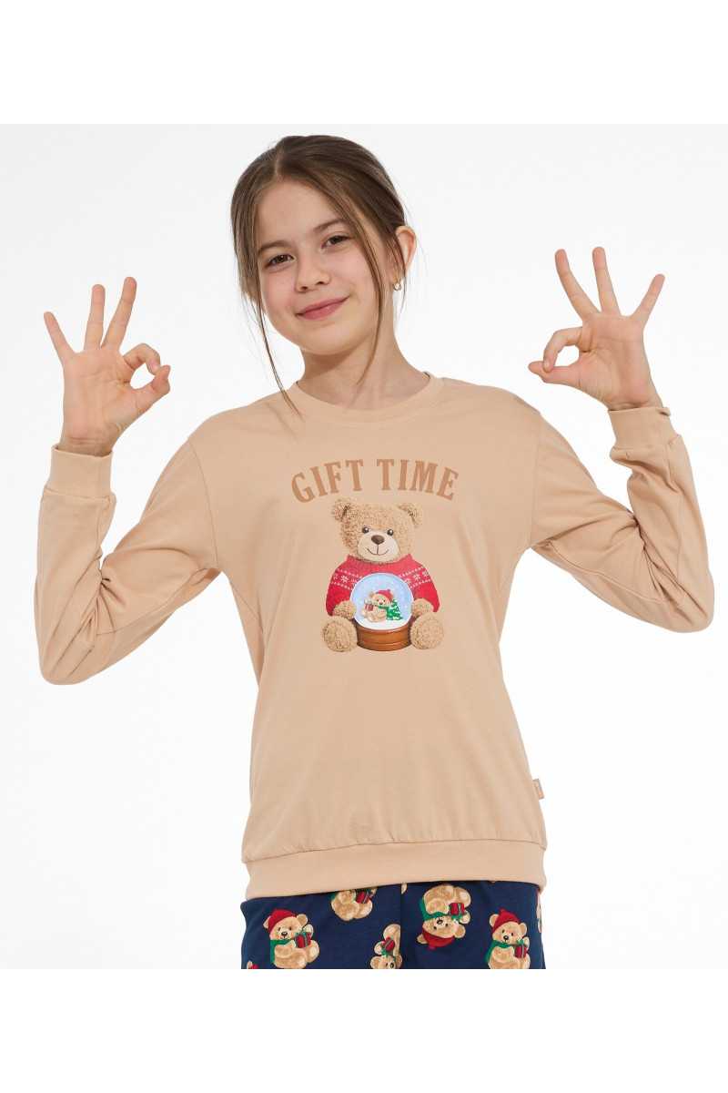 Piżama Cornette Young Girl 592/204 Gift Time Dł/R Christmas 134-164