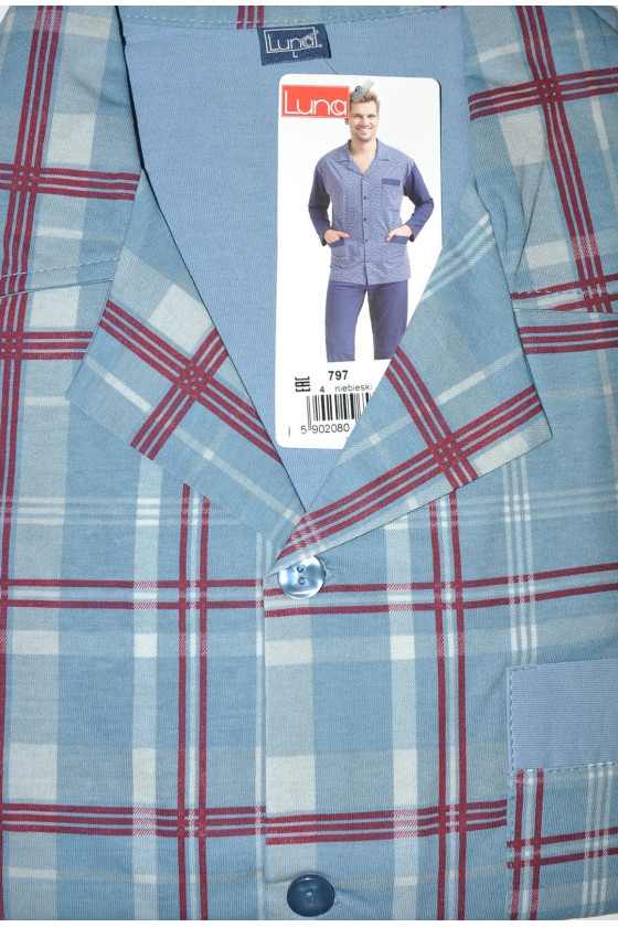 Piżama Luna 797 dł/r M-2XL Rozpinana męska Luna101,99&nbsp;zł 101,99&nbsp;zł MD_27634 długi rękaw