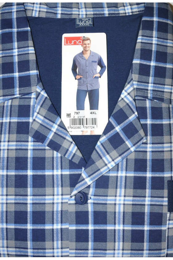 Piżama Luna 797 dł/r M-2XL Rozpinana męska Luna101,99&nbsp;zł 101,99&nbsp;zł MD_27634 długi rękaw